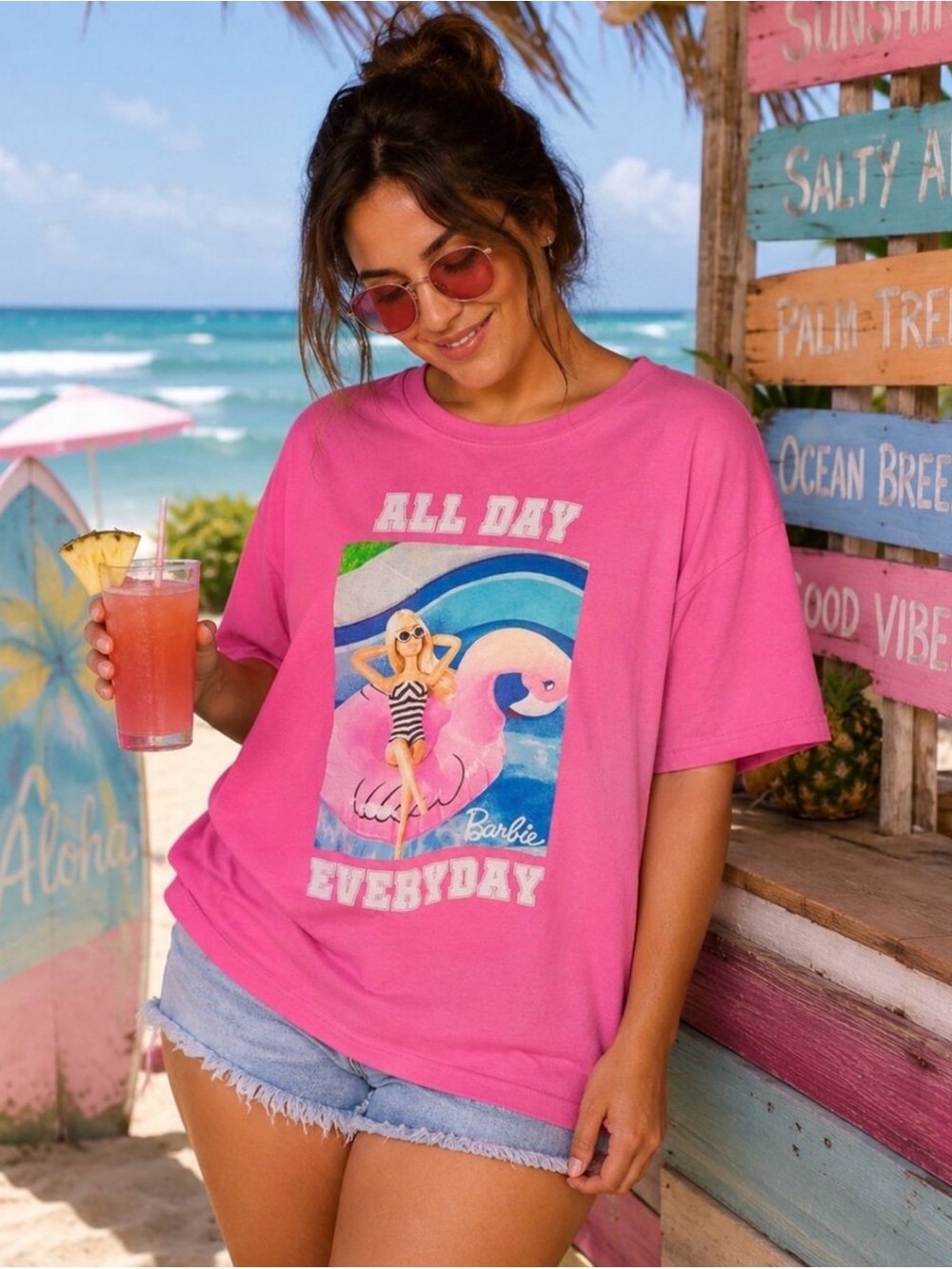 Barbie Pink 'All Day Everyday' Graphic Tee